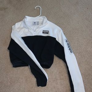 cropped Adidas zip up crewneck